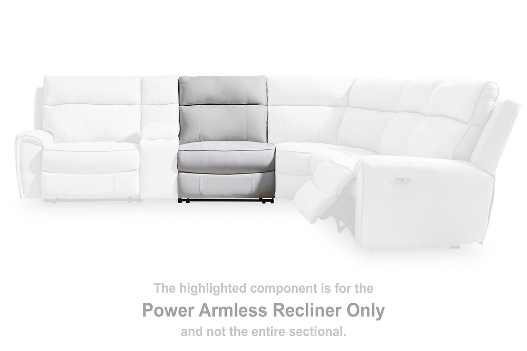 Social Pointe Reclining Sectional with Storage Console - Furniture Land (Milwaukee, WI)