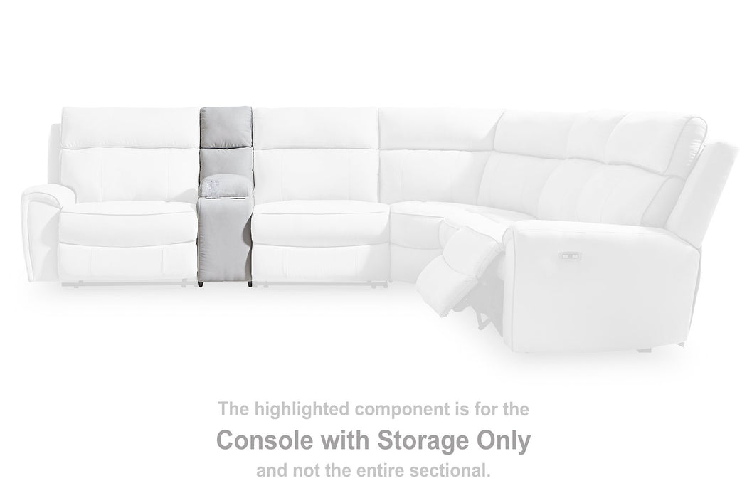 Social Pointe Reclining Sectional with Storage Console - Furniture Land (Milwaukee, WI)