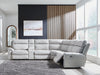 Social Pointe Reclining Sectional with Storage Console - Furniture Land (Milwaukee, WI)