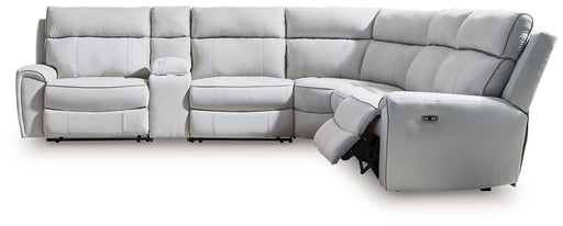 Social Pointe Reclining Sectional with Storage Console - Furniture Land (Milwaukee, WI)