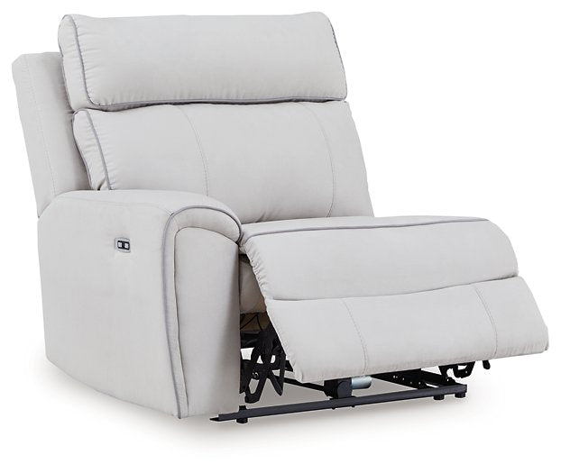 Social Pointe Reclining Sectional with Storage Console - Furniture Land (Milwaukee, WI)