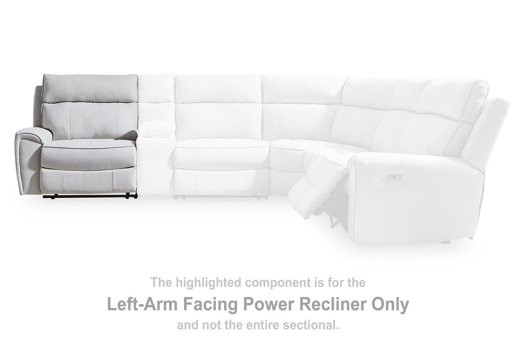 Social Pointe Reclining Sectional with Storage Console - Furniture Land (Milwaukee, WI)