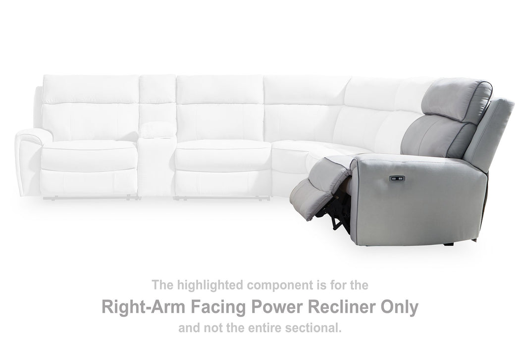 Social Pointe Reclining Sectional with Storage Console - Furniture Land (Milwaukee, WI)