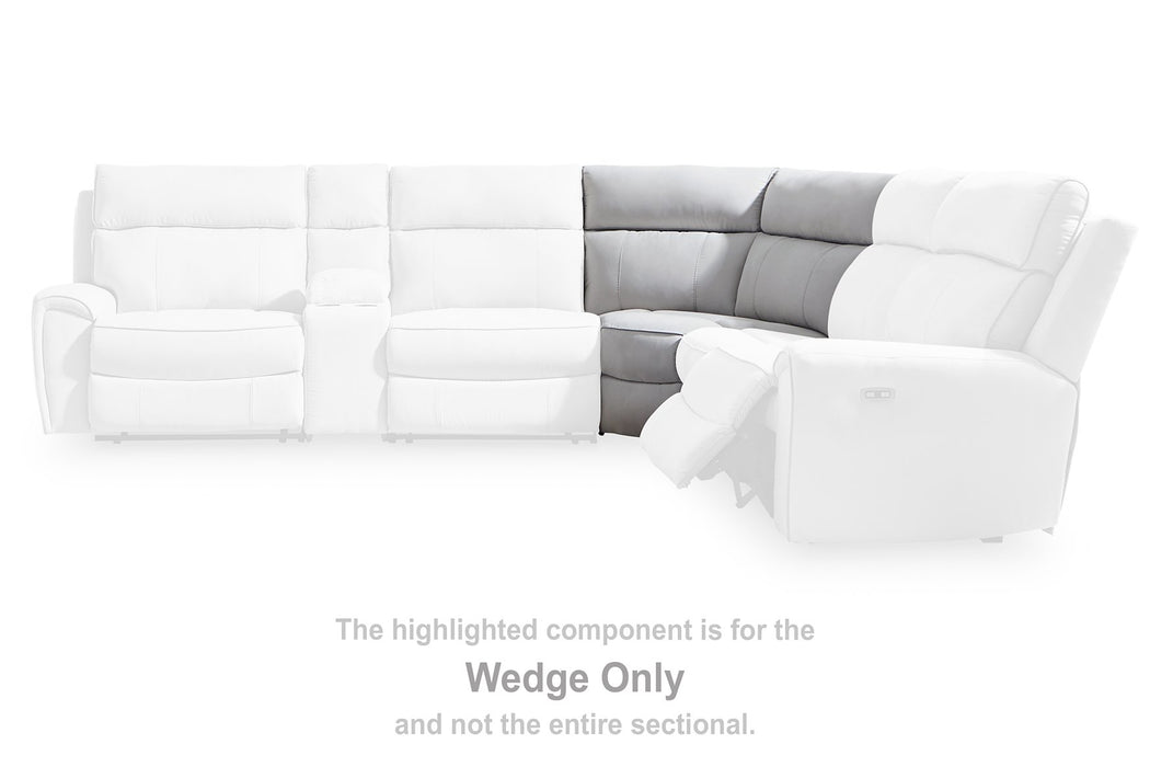Social Pointe Reclining Sectional with Storage Console - Furniture Land (Milwaukee, WI)