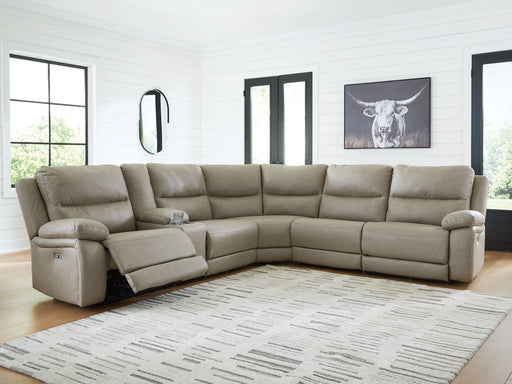 Narwhal Place Reclining Sectional with Storage Console - Furniture Land (Milwaukee, WI)