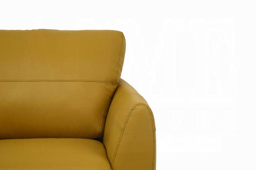 Valeria Mustard Leather Sofa - Furniture Land (Milwaukee, WI)