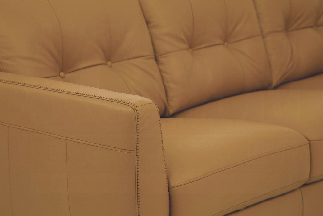 Radwan Camel Leather Sofa - Furniture Land (Milwaukee, WI)