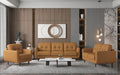 Radwan Camel Leather Sofa - Furniture Land (Milwaukee, WI)
