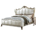 Acme Furniture Dresden II King Bed in Pearl White PU & Gold Patina 27817EK - Furniture Land (Milwaukee, WI)