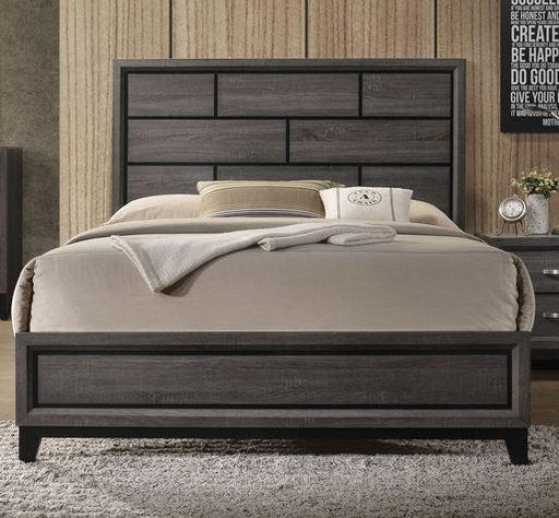Acme Furniture Valdemar Queen Panel Bed in Weathered Gray 27050Q - Furniture Land (Milwaukee, WI)