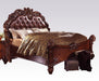 Acme Vendome Queen Panel Bed with Button Tufted Headboard in Cherry 22000Q - Furniture Land (Milwaukee, WI)