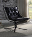 Carney Vintage Blue Top Grain Leather Accent Chair - Furniture Land (Milwaukee, WI)