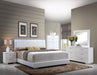 Lorimar White PU & Chrome Leg Queen Bed - Furniture Land (Milwaukee, WI)