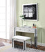 Noralie PU, Mirrored & Faux Diamonds Vanity Stool - Furniture Land (Milwaukee, WI)