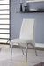 Pervis White PU & Chrome Side Chair - Furniture Land (Milwaukee, WI)