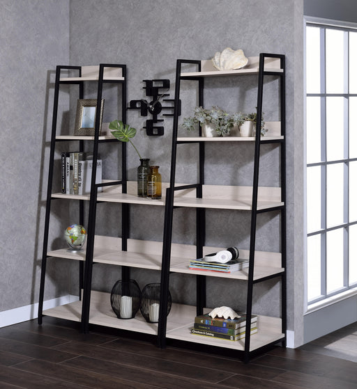 Wendral Natural & Black Bookshelf (5-Tier, 16"L) - Furniture Land (Milwaukee, WI)