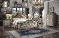 Dresden Vintage Bone White & PU Eastern King Bed - Furniture Land (Milwaukee, WI)