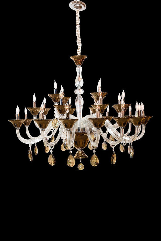Aico Lighting Rundale 28 Light Chandelier in Clear and Chrome - Furniture Land (Milwaukee, WI)