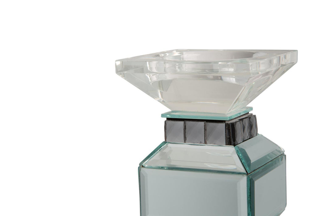 AICO Montreal 4-Tier Mirrored Candle Holder w/Crystal Accents (2/pack) - Furniture Land (Milwaukee, WI)