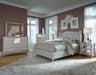 Hollywood Loft Upholstered Nightstand in Frost - Furniture Land (Milwaukee, WI)