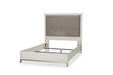 Menlo Station Queen Panel Bed w/ Fabric Insert in Eucalyptus - Furniture Land (Milwaukee, WI)