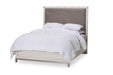 Menlo Station Queen Panel Bed w/ Fabric Insert in Eucalyptus - Furniture Land (Milwaukee, WI)