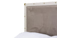 Menlo Station Queen Panel Bed w/ Fabric Insert in Eucalyptus - Furniture Land (Milwaukee, WI)
