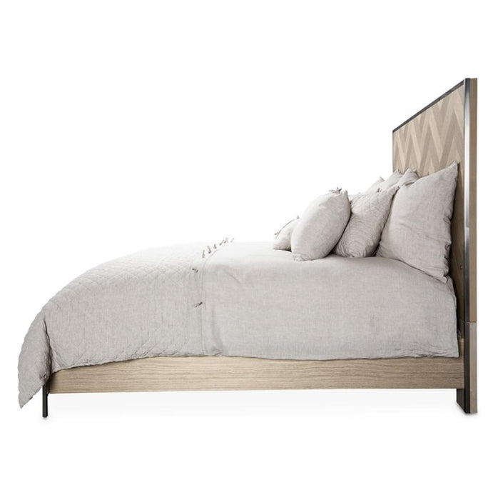 Silverlake Village King Panel Bed in Washed Oak - Furniture Land (Milwaukee, WI)
