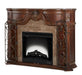 Windsor Court 2pc Fireplace w/Insert, Heater and LED Lights in Vintage Fruitwood - Furniture Land (Milwaukee, WI)