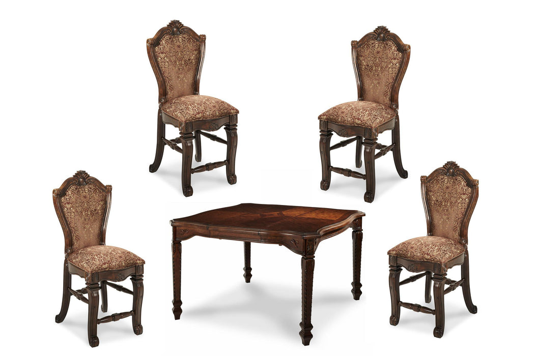 Windsor Court Counter Height Chair in Vintage Fruitwood (Set of 2) - Furniture Land (Milwaukee, WI)