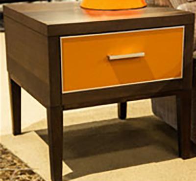 21 Cosmopolitan Square End Table in Umber/Orange - Furniture Land (Milwaukee, WI)