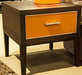 21 Cosmopolitan Square End Table in Umber/Orange - Furniture Land (Milwaukee, WI)