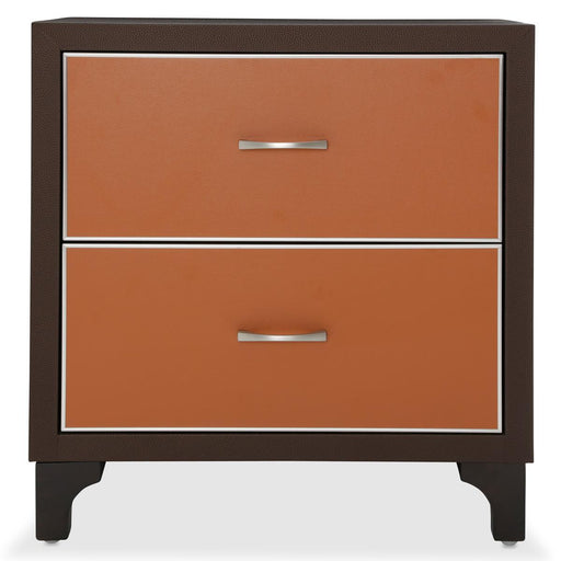 21 Cosmopolitan 2 Drawer Nightstand in Orange/Umber - Furniture Land (Milwaukee, WI)
