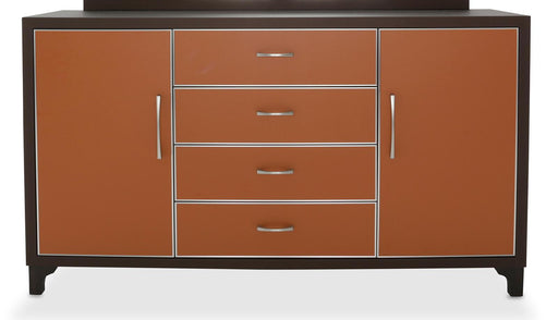 21 Cosmopolitan 4 Drawer Dresser in Orange/Umber - Furniture Land (Milwaukee, WI)