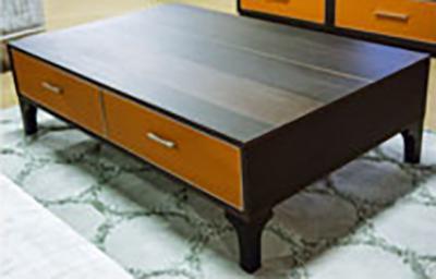 21 Cosmopolitan Rectangular Cocktail Table in Umber/Orange - Furniture Land (Milwaukee, WI)
