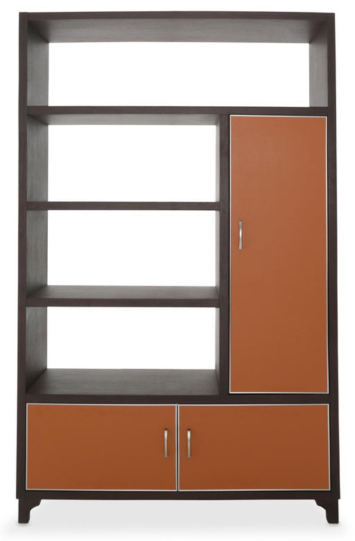 21 Cosmopolitan Right Bookcase in Umber/Orange - Furniture Land (Milwaukee, WI)