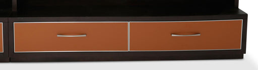 21 Cosmopolitan Right Entertainment Base in Umber/Orange - Furniture Land (Milwaukee, WI)
