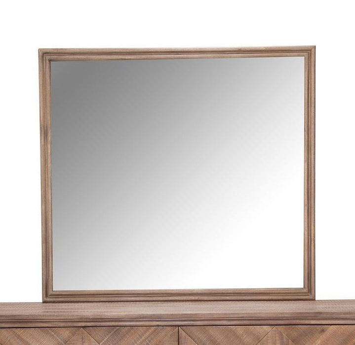 Hudson Ferry Mirror in Driftwood (Brown Fabric) - Furniture Land (Milwaukee, WI)