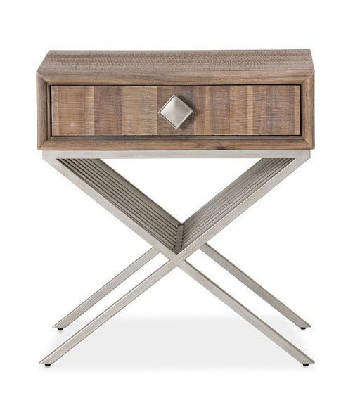 Hudson Ferry Side Table w/ Drawer in Driftwood - Furniture Land (Milwaukee, WI)
