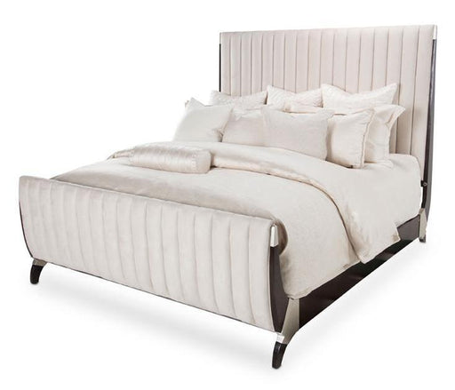 Paris Chic California King Channel Tufted Sleigh Bed in Espresso - Furniture Land (Milwaukee, WI)