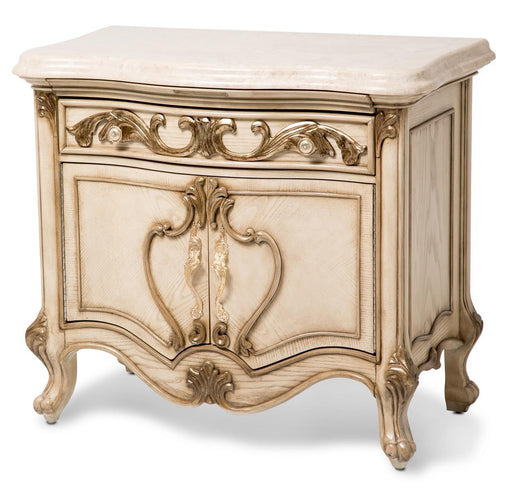Platine de Royale 2 Door Nightstand in Champagne - Furniture Land (Milwaukee, WI)