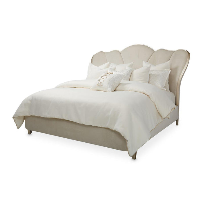 Villa Cherie Queen Channel Tufted Upholstered Bed in Caramel - Furniture Land (Milwaukee, WI)