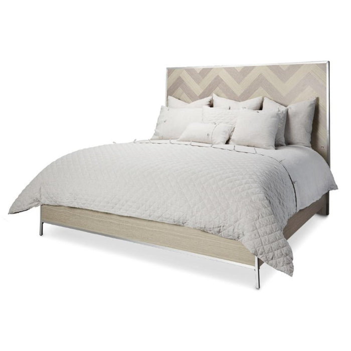 Silverlake Village King Panel Bed in Washed Oak - Furniture Land (Milwaukee, WI)