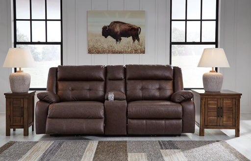 Punch Up Power Reclining Sectional Loveseat with Console - Furniture Land (Milwaukee, WI)