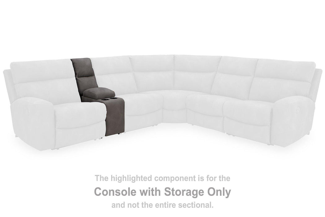 Next-Gen DuraPella Power Reclining Sectional Loveseat with Console - Furniture Land (Milwaukee, WI)