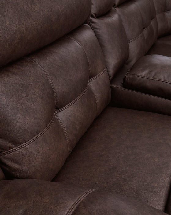 Punch Up Power Reclining Sectional Loveseat with Console - Furniture Land (Milwaukee, WI)