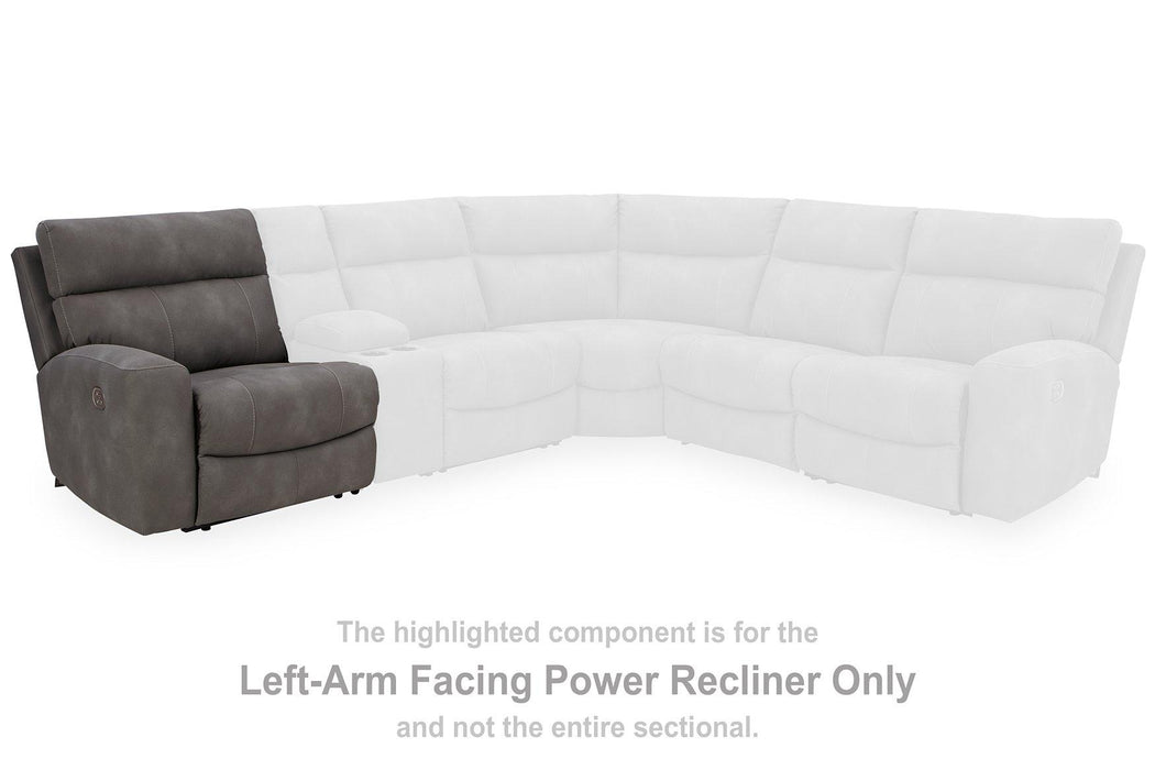 Next-Gen DuraPella Power Reclining Sectional Loveseat with Console - Furniture Land (Milwaukee, WI)