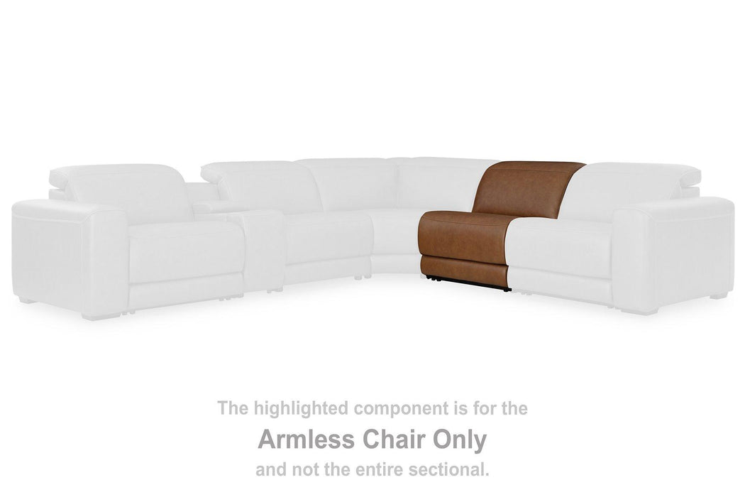 Magic Man Power Reclining Sectional with Console - Furniture Land (Milwaukee, WI)