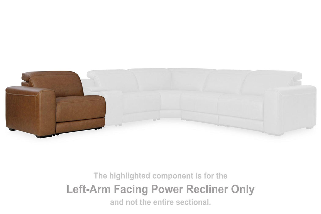 Magic Man Power Reclining Sectional Loveseat with Console - Furniture Land (Milwaukee, WI)