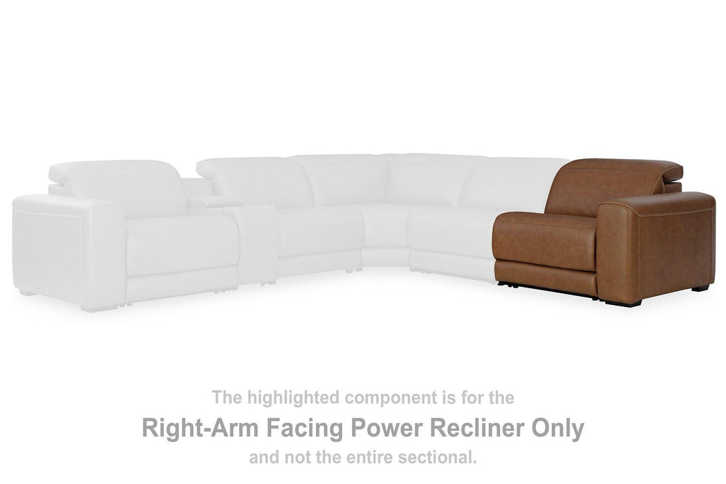 Magic Man Power Reclining Sectional with Console - Furniture Land (Milwaukee, WI)